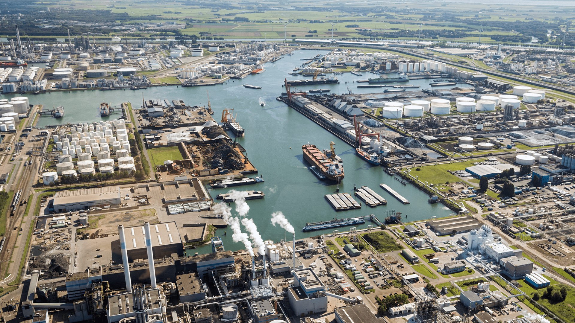 Aerial view on port