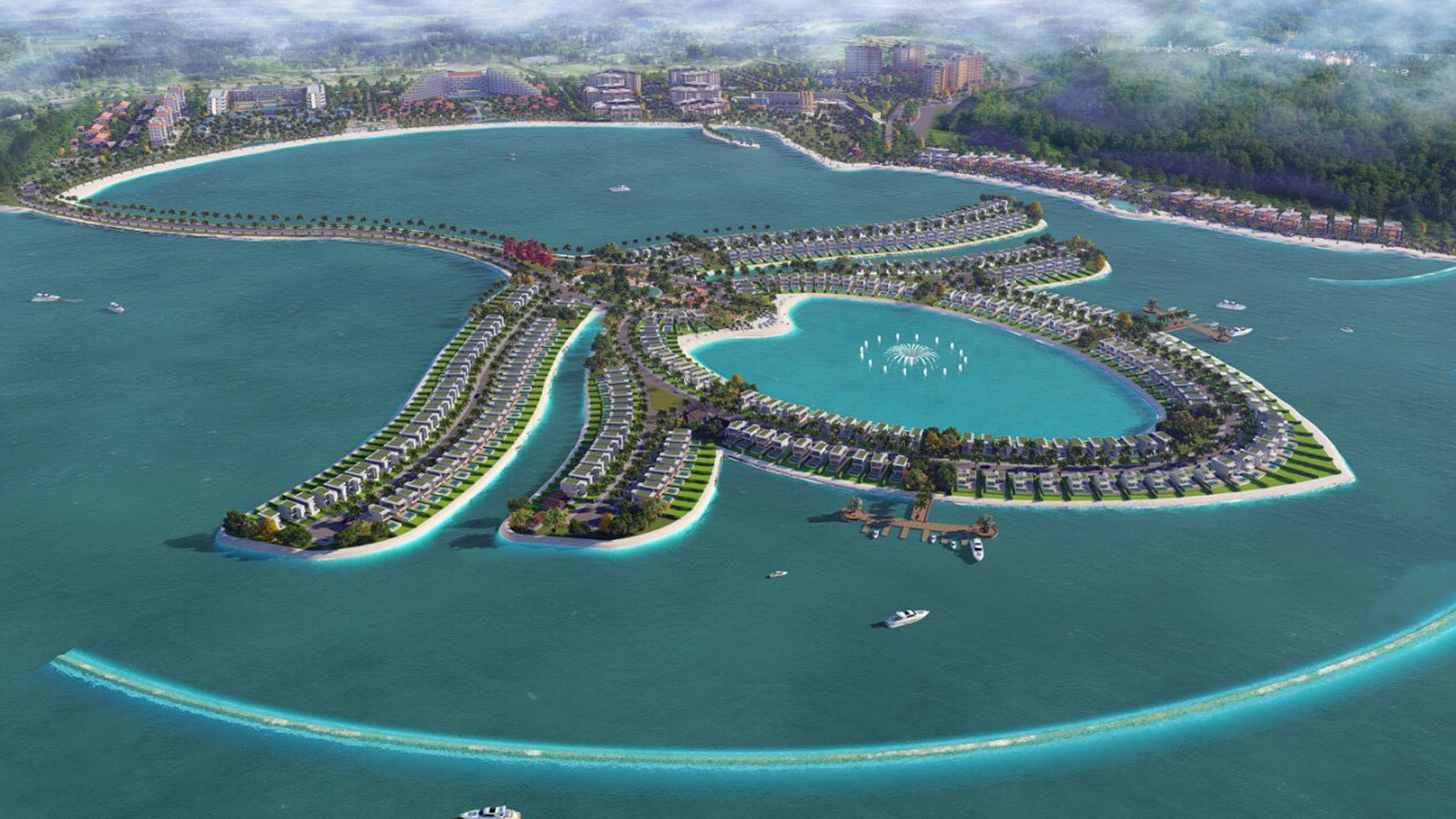 Lotus island combining aesthetics and practicality at a coastal site