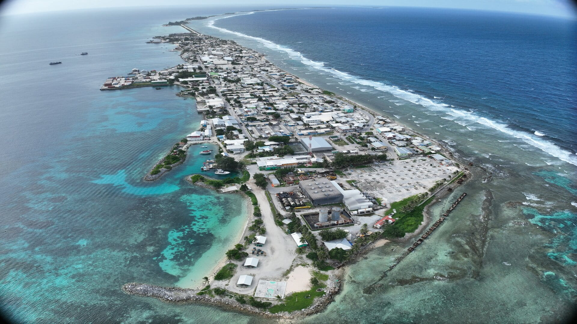 aerial view on Pacific island