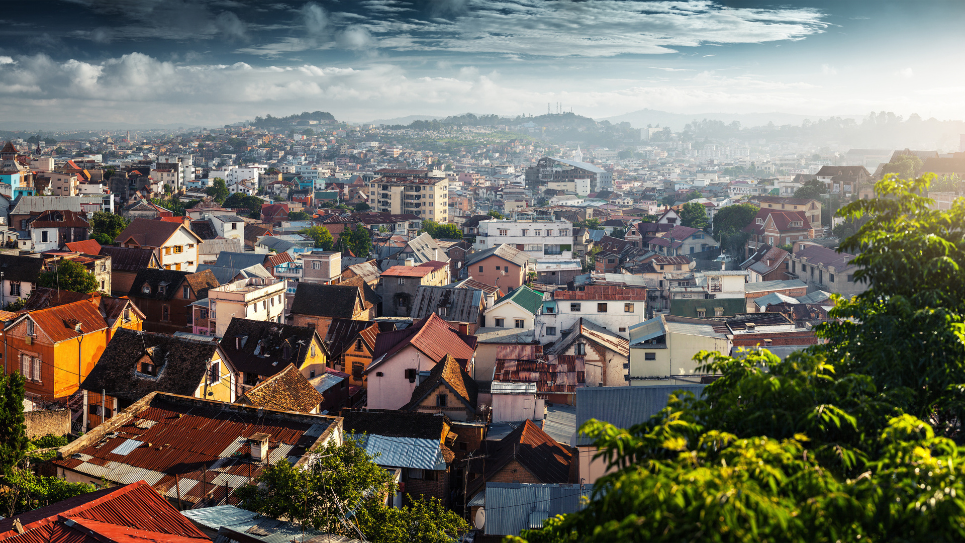 Panorama of the city of Antananarivo at sunrise. Madagascar