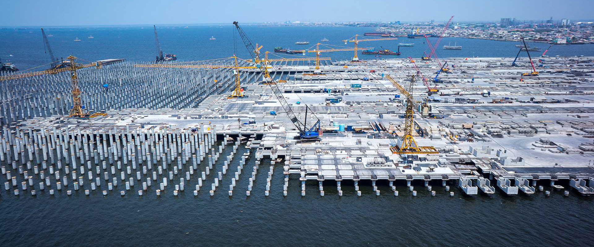 Cutting edge maritime infrastructure featuring bustling ports and advanced logistics facilities