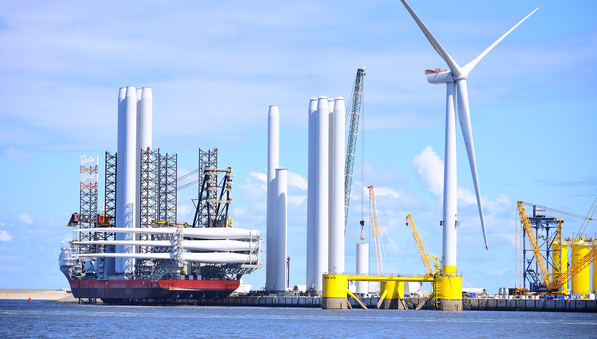Offshore supply ship at wind port